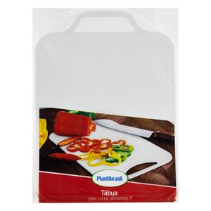 Tábua de Corte Plástica Branca Plastibrasil 27cm x 20cm