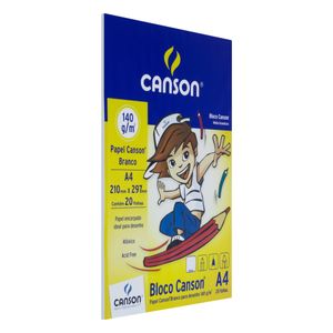 Bloco de Papel Branco Canson A4 20 folhas