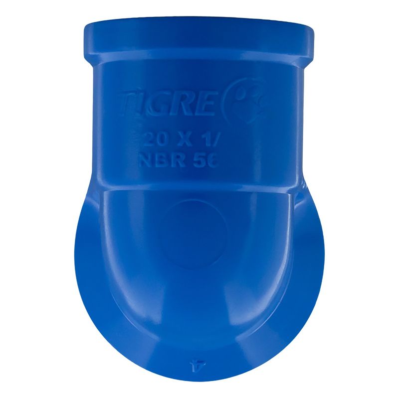 Joelho-Soldavel-Azul-com-Bucha-de-Latao-90-Tigre-20mm-x-1-2--Frontal3