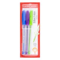 Conjunto de Caneta Trilux Colors Faber Castell 1,0mm com 3 Cores