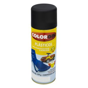 Tinta Spray para Plástico Colorgin 350ml Preta Fosca