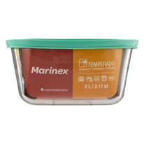 Tigela de Vidro com Tampa Plástica Facilita Marinex 2l