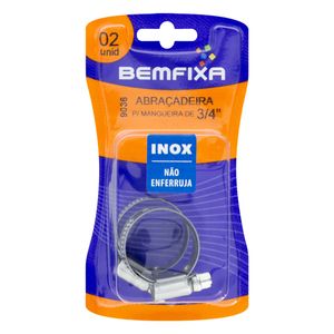 Abraçadeira de Inox para Mangueira Bemfixa 3/4" 2 unidades