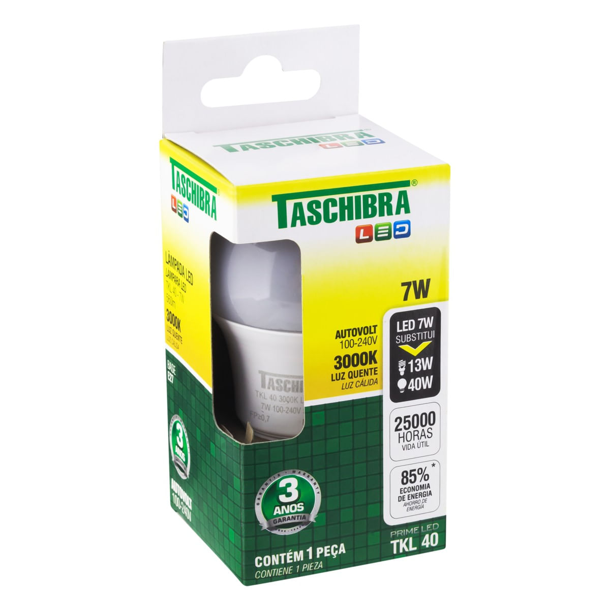 LâmpadaLedTKL40Taschibra3000K7WAngularEsquerda2