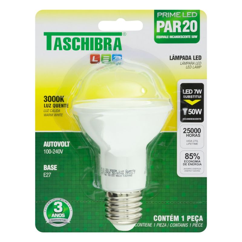 Lampada-Led-Par-20-Taschibra-3000K-7WFrontal2