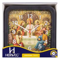 Relógio de Parede Quadrado Herweg Preto 23cm