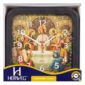Relógio de Parede Quadrado Herweg Preto 23cm