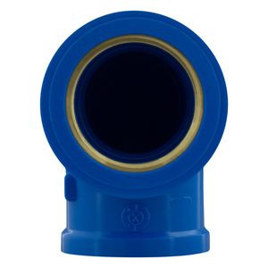 Joelho Soldável Azul com Bucha de Latão 90° Tigre 25mm x 3/4"