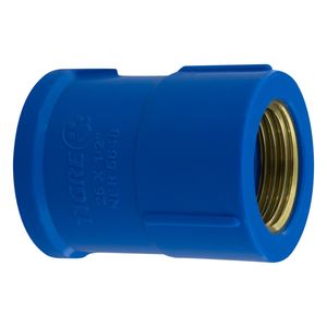 Luva Soldável Azul com Bucha de Latão Tigre 25mm x 1/2"