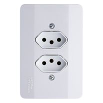 Tomada Dupla 2 pinos + Terra 20A Mec-Tronic Millenium