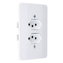 Tomada Dupla 2 pinos + Terra 20A Mec-Tronic Millenium