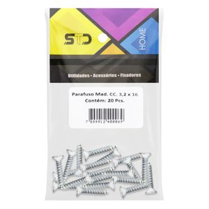 Parafuso para Madeira Cabeça Chata STD 3,2mm x 16mm 20 unidades