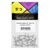 Parafuso Phillips para Madeira Cabeça Chata STD 3,8mm x 25mm 20 unidades
