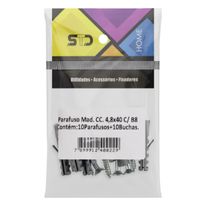 Parafuso Phillips com Bucha 4,8mm x 40mm STD Cabeça Chata 10 unidades