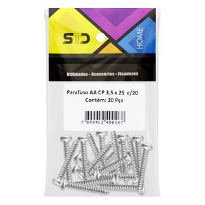 Parafuso Cabeça Panela 3,5mm x 25mm STD 20 unidades