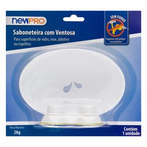 Saboneteira com Ventosa Branca Newpro 2kg