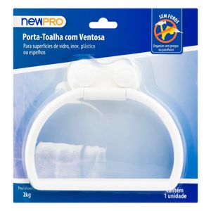 Porta Toalha com Ventosa Newpro Branca