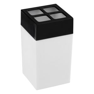 Porta Escova Dental Cubo Newpro Branco e Preto