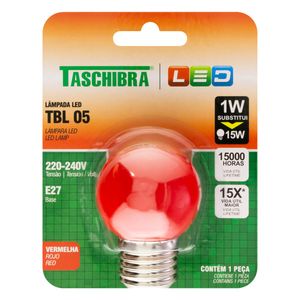 Lâmpada Led Bolinha Vermelha Taschibra 1W