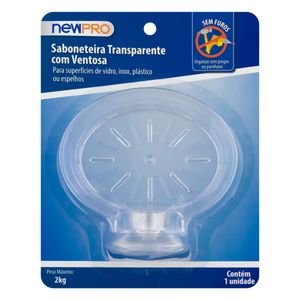 Saboneteira com Ventosa Transparente Newpro 2kg