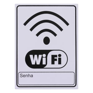 Placa de Sinalização WiFi Ja Placas 15cm x 20cm