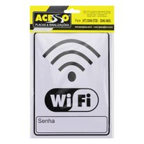 Placa de Sinalização WiFi Ja Placas 15cm x 20cm