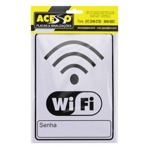 Placa de Sinalização WiFi Ja Placas 15cm x 20cm