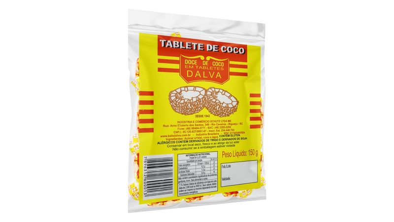 DOCE DE COCO EM TABLETES DALVA - BALA DALVA 1Kg