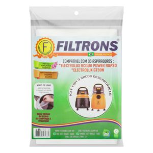 Filtro de Aspirador de Pó AQP20 e GT30N Filtrons 3 unidades