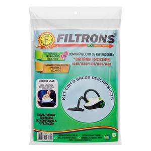 Filtro de Aspirador de Pó Britânia Faciclean Filtrons 3 unidades