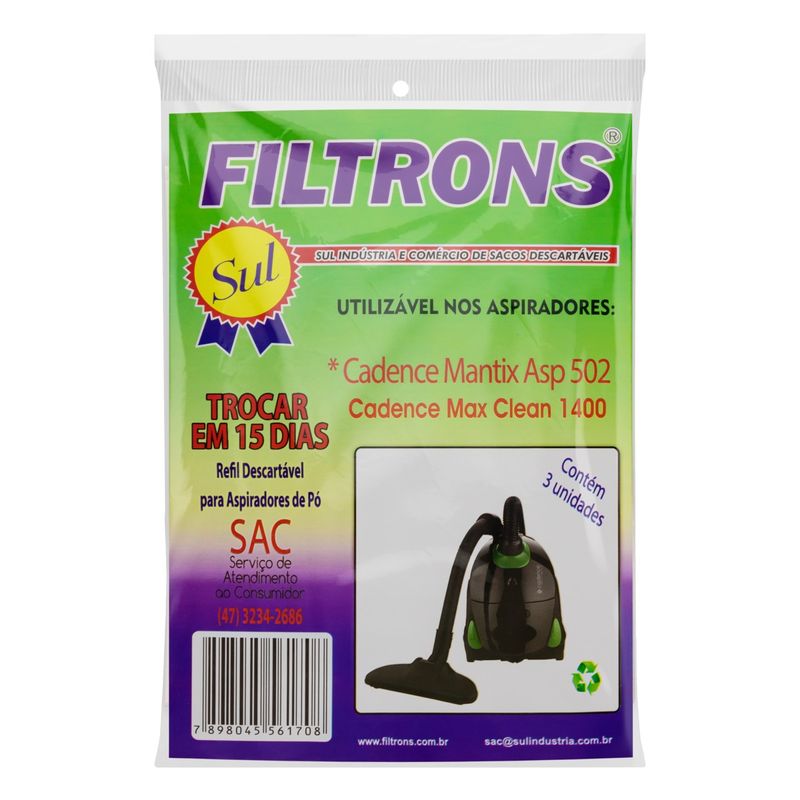 Filtro-de-Aspirador-de-Po-Cadence-1400-e-ASP-502-Filtrons-3-unidadesFrontal1