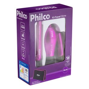 Kit Secador e Prancha Travel Shine Philco 750W