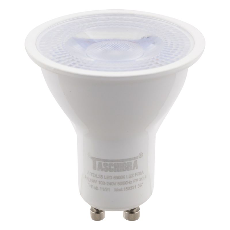 Lampada-Led-Dicroica-GU10-Taschibra-6500K-49W-AutovoltFrontalTopo1