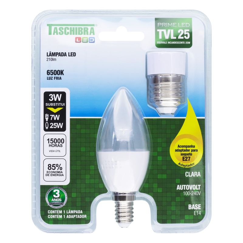 Lampada-Led-Vela-Taschibra-6500K-3W-AutovoltFrontal3