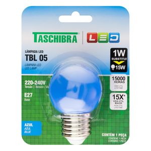 Lâmpada Led Bolinha Azul Taschibra 1W