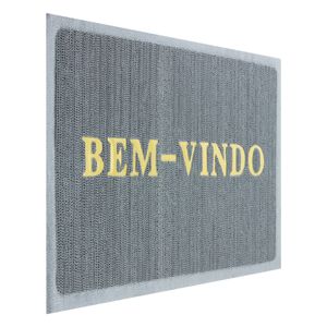 Tapete Bem vindo Newpro Cinza 38cm x 58cm