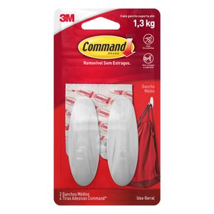 Gancho Command Médio Oval 3M 2 unidades Branco