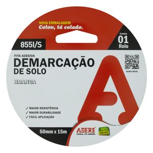 Fita Adesiva para Demarcação Branca Adere 50mm x 15m