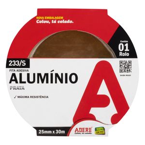 Fita Adesiva Alumínio Prata Adere 25mm x 30mm