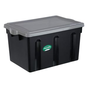 Organizador Plástico Cinza e Preto Plasvale 38l