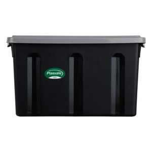 Organizador Plástico Cinza e Preto Plasvale 38l