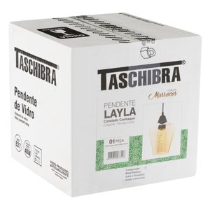 Pendente de Vidro Layla Canelado Conhaque Taschibra Marrocos 1xE27