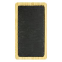 Tábua de Bambu com Pedra Ardósia Ikinci 33cm x 18cm