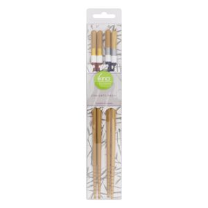 Conjunto de Hashi de Bambu Ikinci Color 22,5cm 4 peças