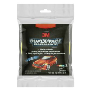 Fita Dupla Face Automotiva Transparente 3M 12mm x 3m