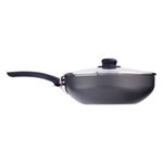 Frigideira-Wok-em-Aluminio-Antiaderente-com-Tampa-de-Vidro-Multiflon-GourmetFrontal3