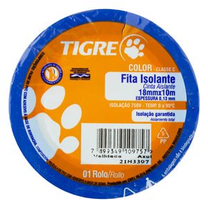 Fita Isolante Azul Tigre 18mm x 10m