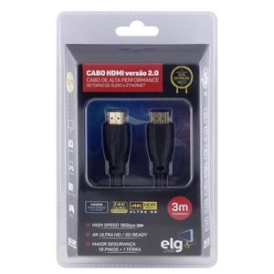 Cabo HDMI 2.0 Elg 3m