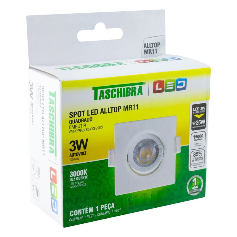 Spot-Led-de-Embutir-Quadrado-Branco-Taschibra-3W-3000K-AutovoltEmbalagemAngularEsquerda3