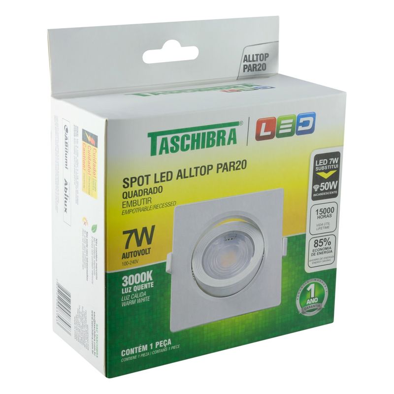 Spot-Led-de-Embutir-Quadrado-Branco-Taschibra-7W-3000K-AutovoltAngularEsquerda3